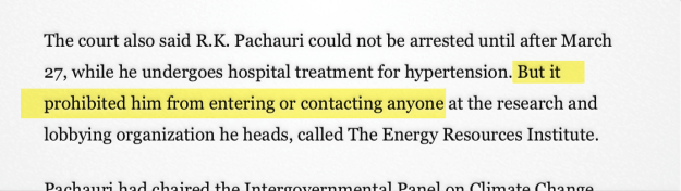 prohibited Pachauri flat press 3